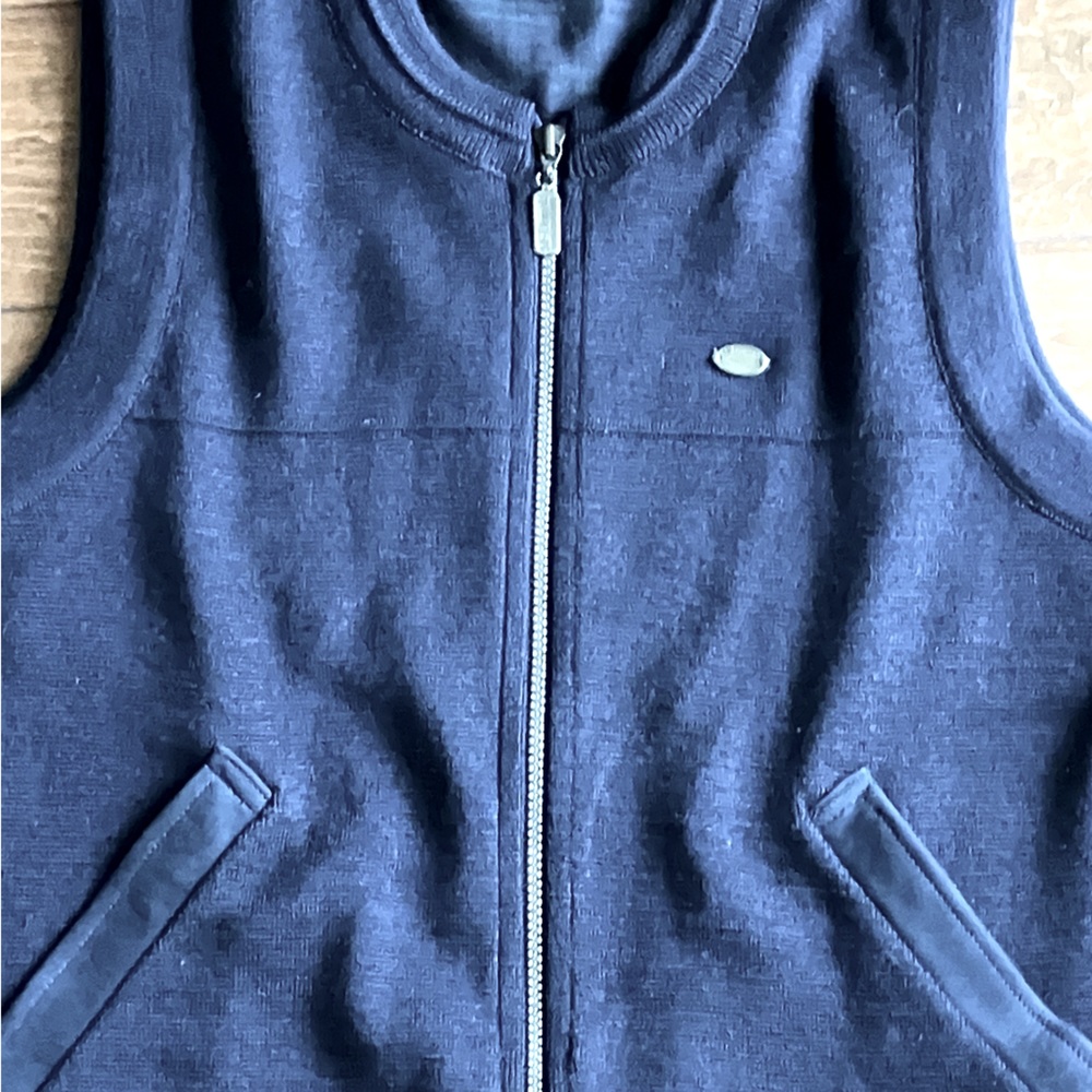 Navy Wool Zip up vest